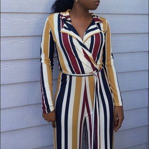 BOOHOO STRIPED JUMPSUIT